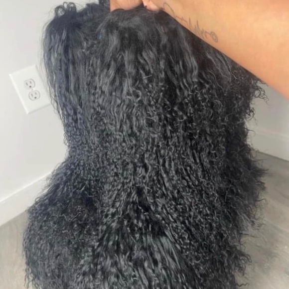 Black Real Fur Shaggy Boots sizes 8.5,9,10,10.5,11 only - Picture 4 of 4